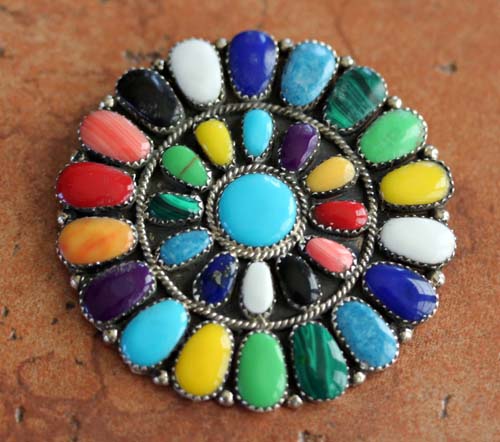 Navajo Multi_Stone Cluster Pin/Pendant