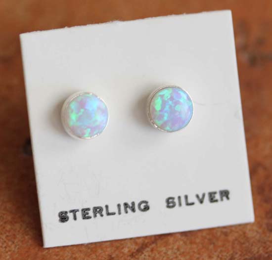 Navajo Created Opal Earrings by Weebothee