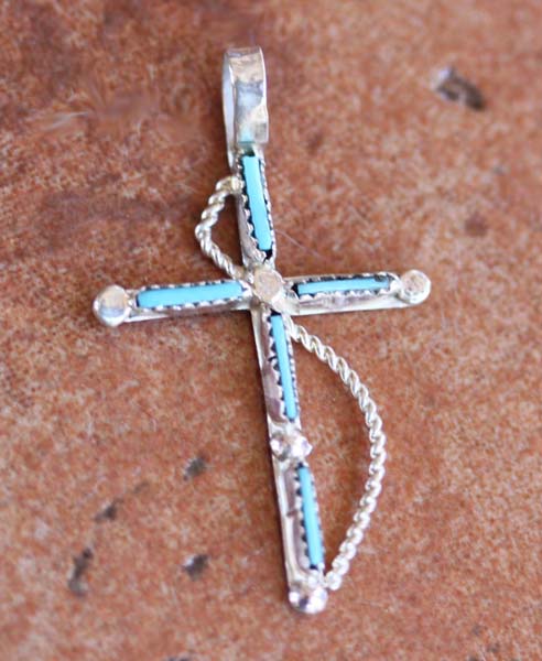 Navajo Turquoise Cross Pendant