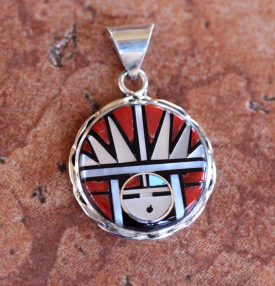 Zuni Silver Sunface Pendant