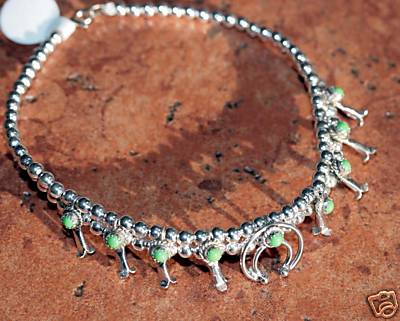 Navajo Native American Indian Squash Blossom Bracelet