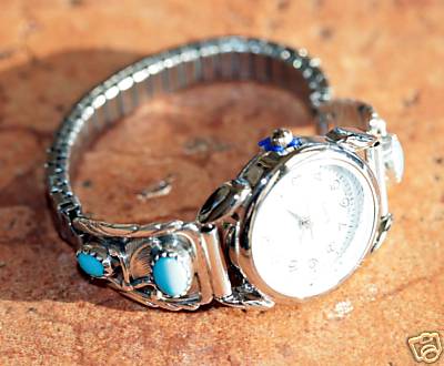 Navajo Turquoise Ladies Watch by Robert Brown