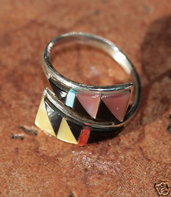 Zuni Multi_Stone Ring Size 6_9 by Cena