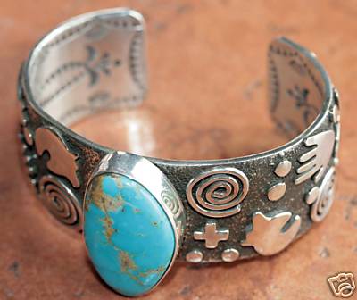 Navajo Indian Turquoise Bracelet by Alex Sanchez