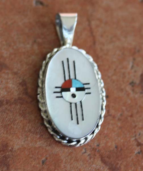 Zuni Native American Sunface Pendant