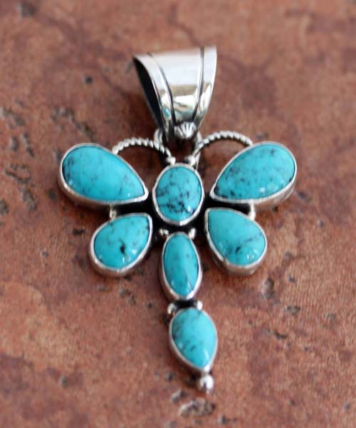 Navajo Turquoise Dragonfly Pendant