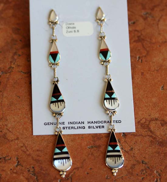 Zuni Native American Multi_Stone Earrings