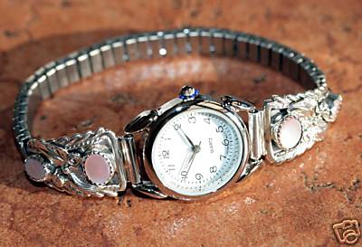 Navajo Mother of Pearl Ladies Watch by Robert Brown