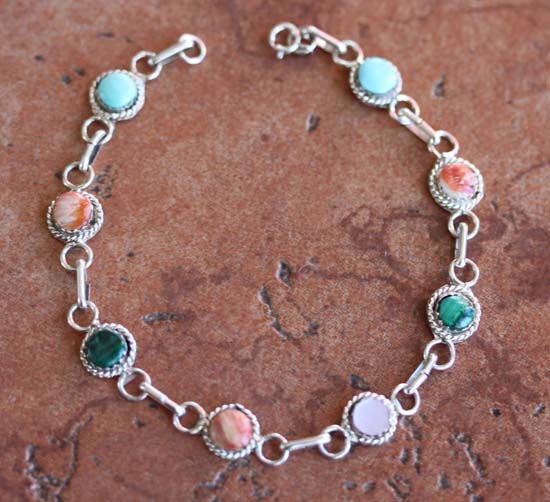 Navajo Silver Multi_Stone Bracelet