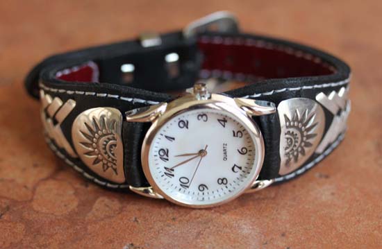 Navajo Native American Leather Men's Watch