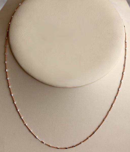 Rose Silver Two Tone 18 Inch Long Chain