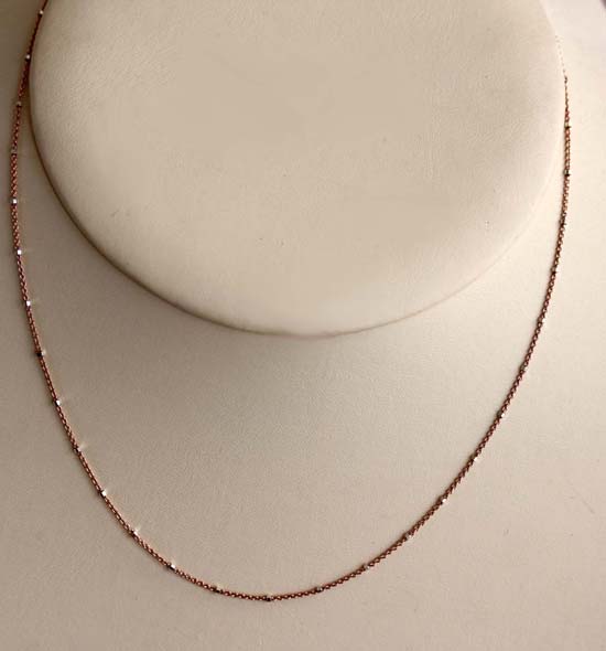 Rose Silver Two Tone 18 Inch Long Chain