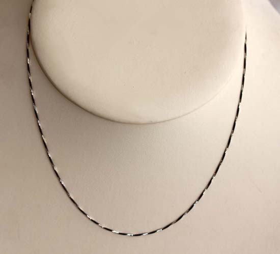 925 18 Inch Long Black and White Sterling Silver Chain