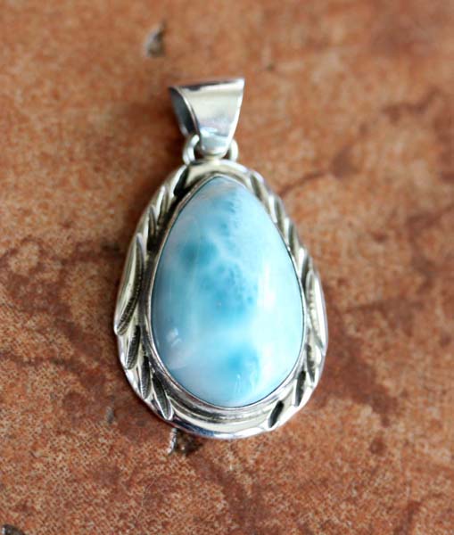 Navajo Silver Larimar Pendant