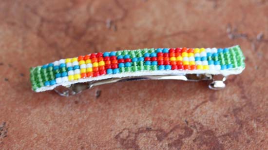 Navajo Sterling Silver Beaded Hair Barrette