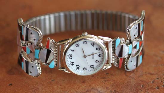 Zuni Multi_Stone Thunderbird Men's Watch