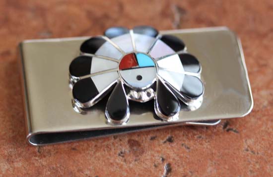 Zuni Sunface Multi_Stone Money Clip