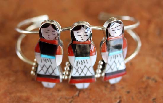 Zuni Silver Multi_Stone Maiden Bracelet