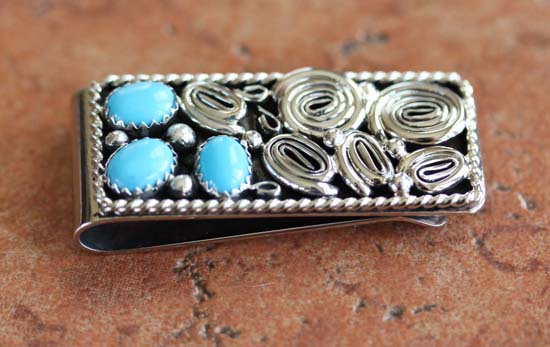 Navajo Native American Turquoise Money Clip