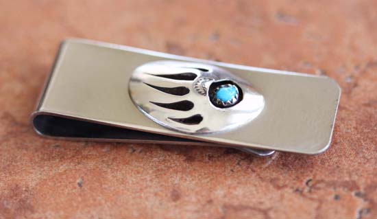 Navajo Bear Paw Turquoise Money Clip