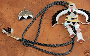 Zuni Multi_Stone Dancer Bolo Tie/Pendant by Beyuka