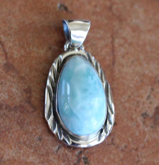 Navajo Silver Larimar Pendant