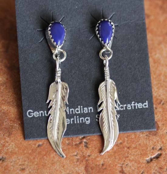Navajo Sterling Silver Lapis Earrings
