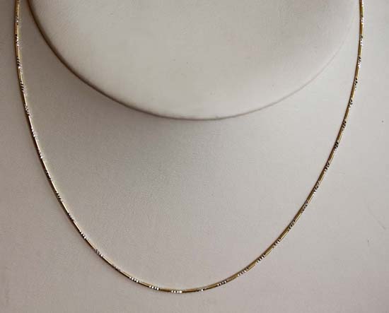 Gold Overlay Silver 18 Inch Long Chain