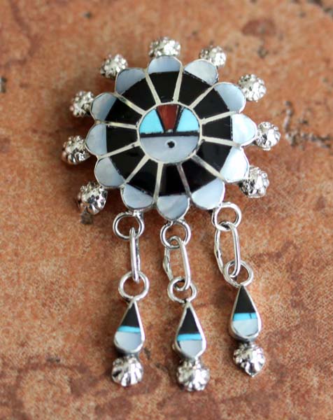 Zuni Silver Sunface Pin/Pendant