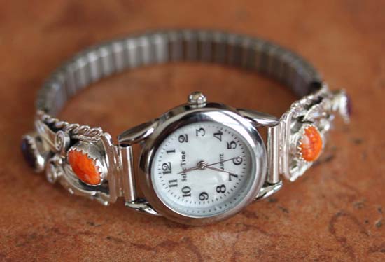 Navajo Spiny Oyster Ladies Watch by Robert Brown