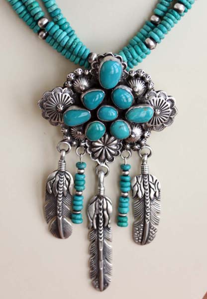 Navajo Multi_Strand Turquoise Necklace by Patrick Yazzie