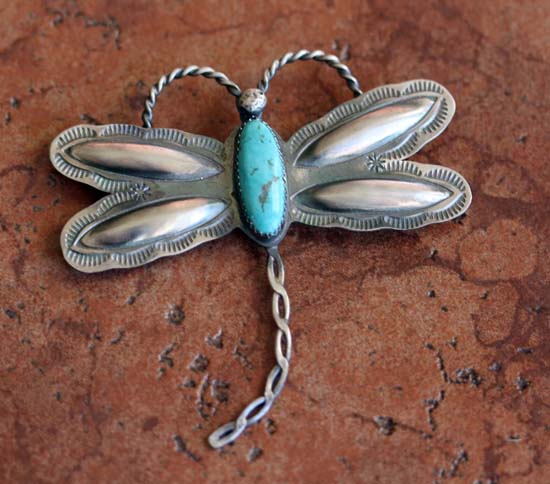 Navajo Turquoise Dragonfly Pin