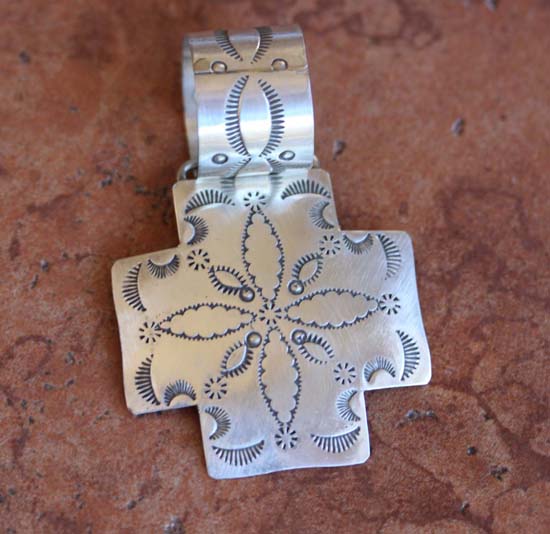Navajo Sterling Silver Cross Pendant