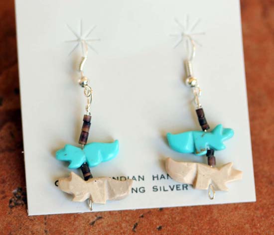 Zuni Native American Fetish Earrings by Corey Ramirez