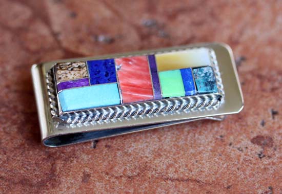 Navajo Multi_Stone Money Clip