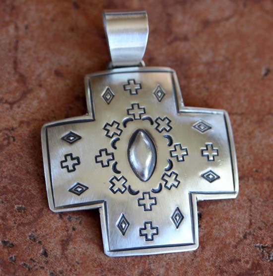 Navajo Sterling Silver Cross Pendant