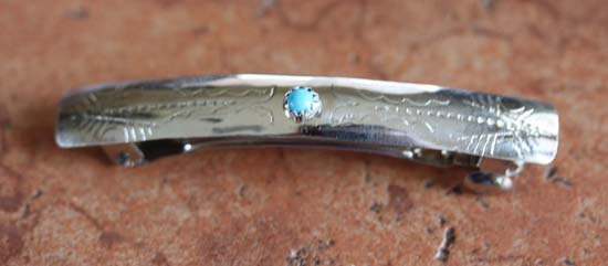 Navajo Silver Turquoise Hair Barrette