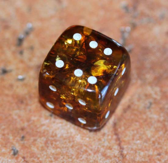 Handmade Sterling Silver Baltic Amber Dice