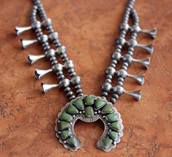 Navajo Old Pawn Style Turquoise Necklace by R Beard