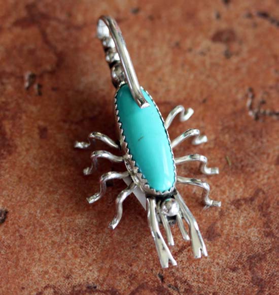 Navajo Silver Turquoise Scorpion Pin