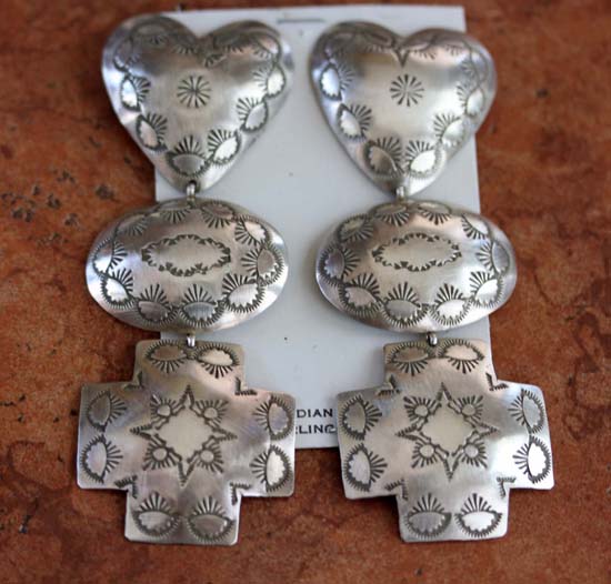 Navajo Sterling Silver Heart Earrings