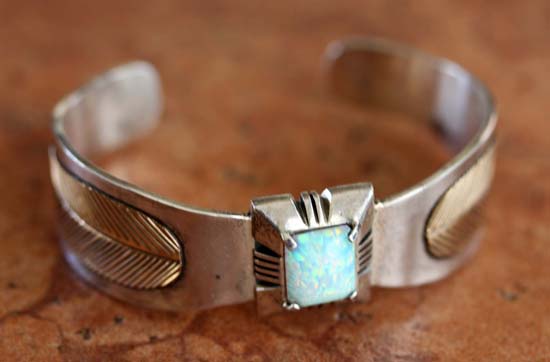 Navajo Native American Created Opal Bracelet