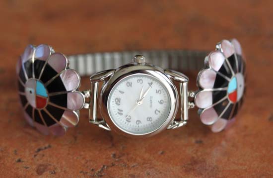 Zuni Silver Sunface Ladies Watch