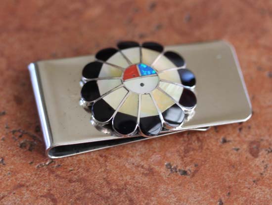 Zuni Sunface Multi_Stone Money Clip