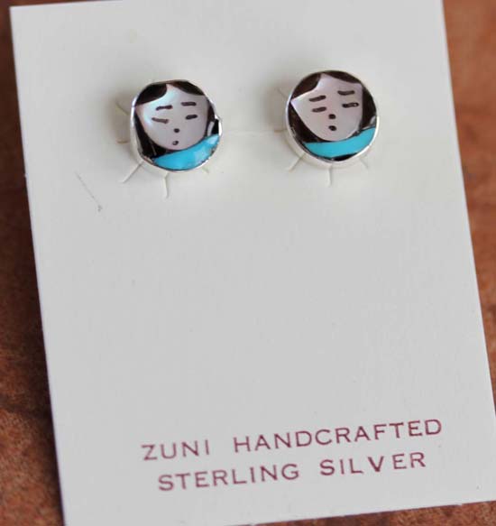 Zuni Silver Multi_Stone Maiden Earrings