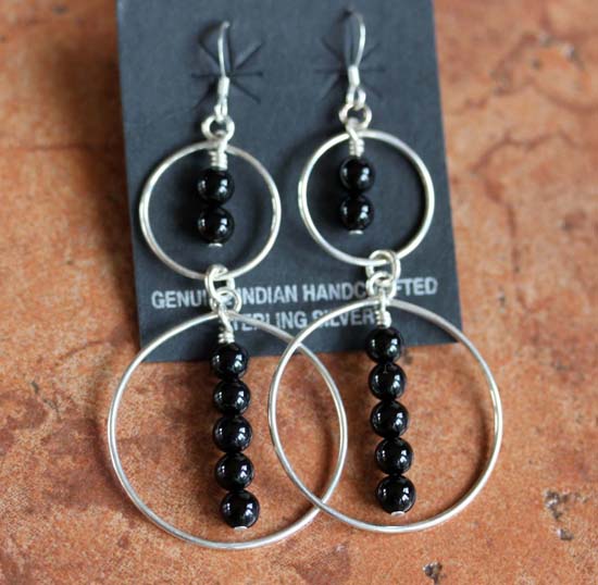 Navajo Silver Beaded Earrings