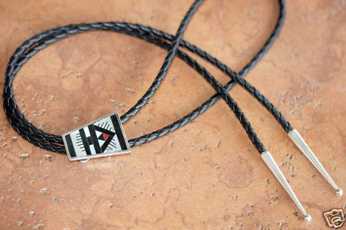 Zuni Native American Multi_Stone Bolo Tie by LL O'Hule