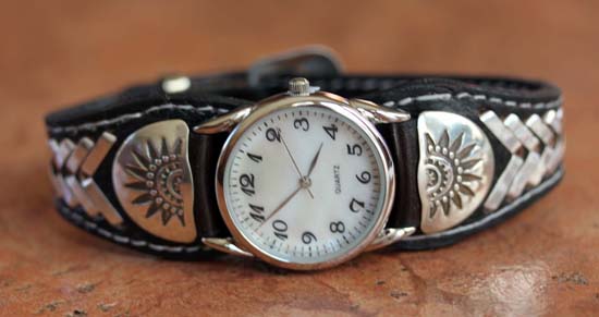 Navajo Native American Leather Men's Watch