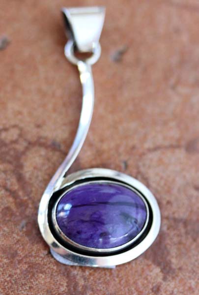 Navajo Silver Charoite Pendant