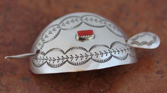 Navajo Silver Coral Barrette